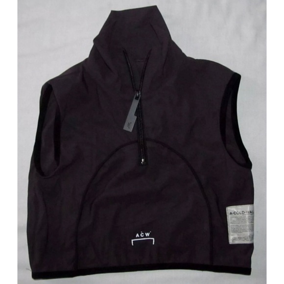 A Cold Wall ACW Brown Cropped Zip Sleeveless Athletic Tank Top Shirt Size Medium - Picture 1 of 5